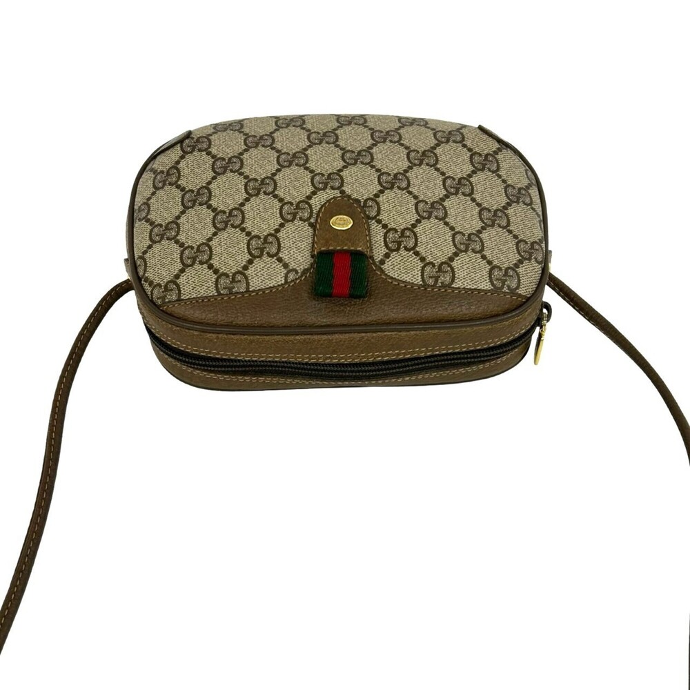 GUCCI Vintage Sherry Line GG Logo Hardware Leather Shoulder Bag Pouch Sacoche... - Picture 4 of 9